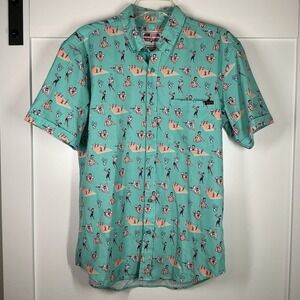RSVLTS x Top Gun Shirt Mens Medium Blue Kunuflex Playing With The Boys Button Up